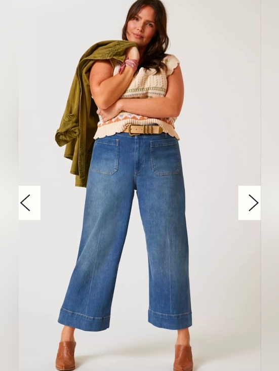 Anthropologie Denim - Anthropologie Blue Cropped Wide-Leg Jeans-20w- NWT